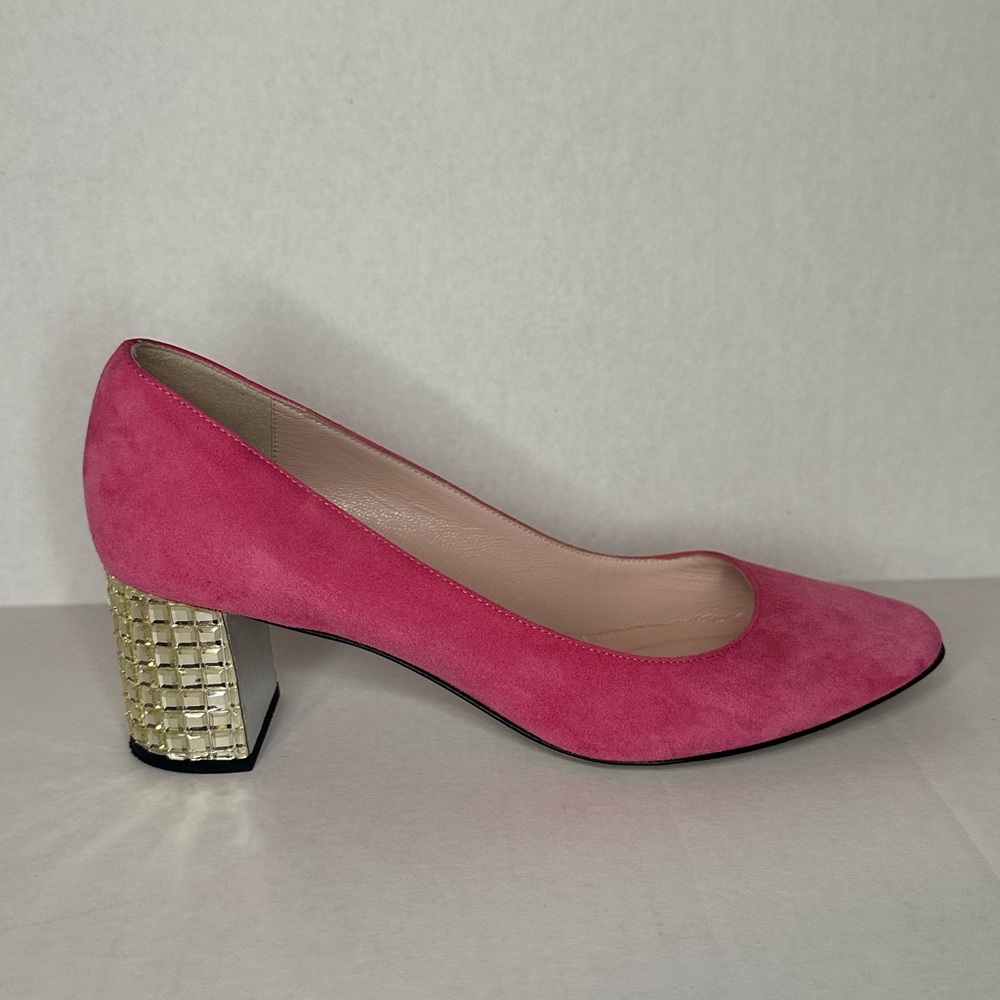 Kate Spade ♠️ Suede Pink Block Heel Pumps